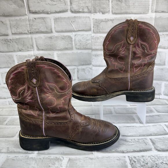 Justin Gypsy L9903 Pink Stitch Western Cowboy Boots Women’s Size 8 B - Picture 2 of 13